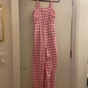 Pink Gingham Jumpsuit